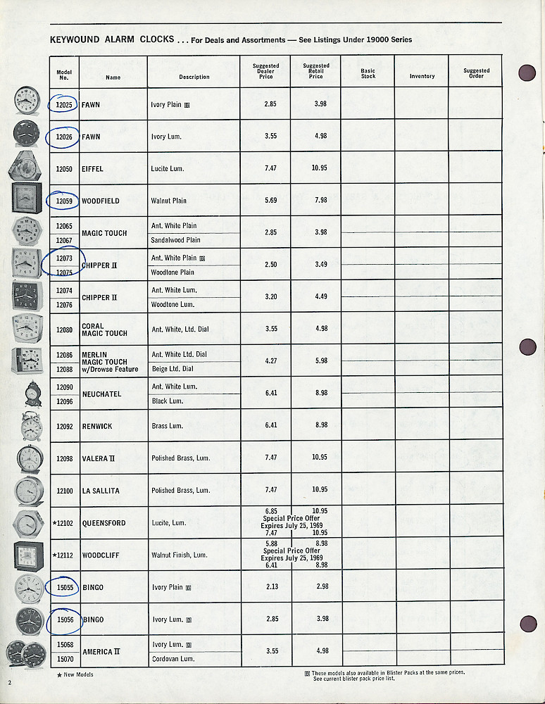 1969 Westclox Price List D-IV-69 > 2