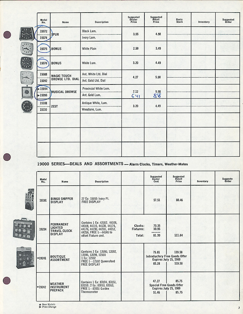 1969 Westclox Price List D-IV-69 > 3