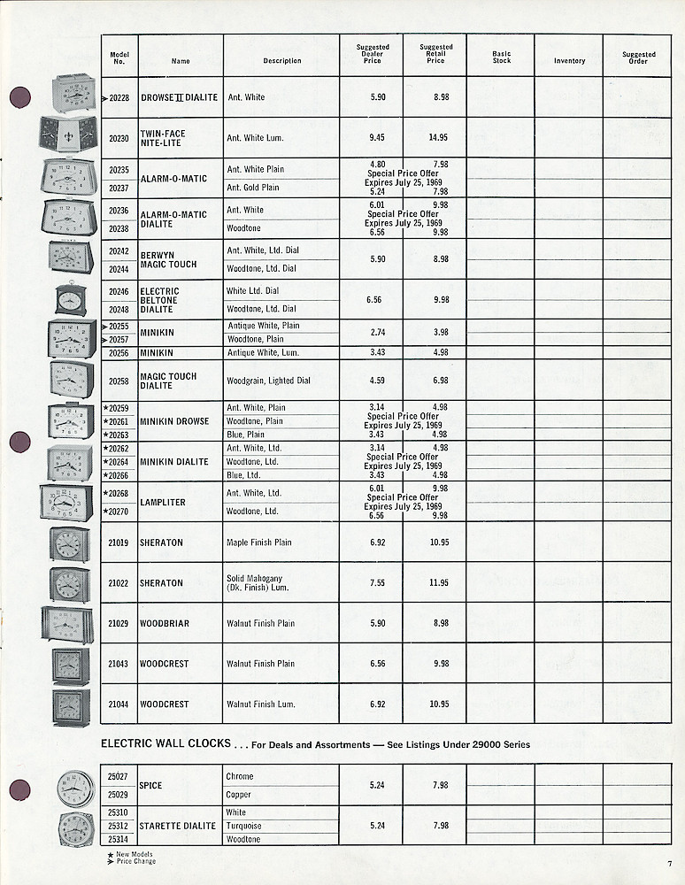 1969 Westclox Price List D-IV-69 > 7