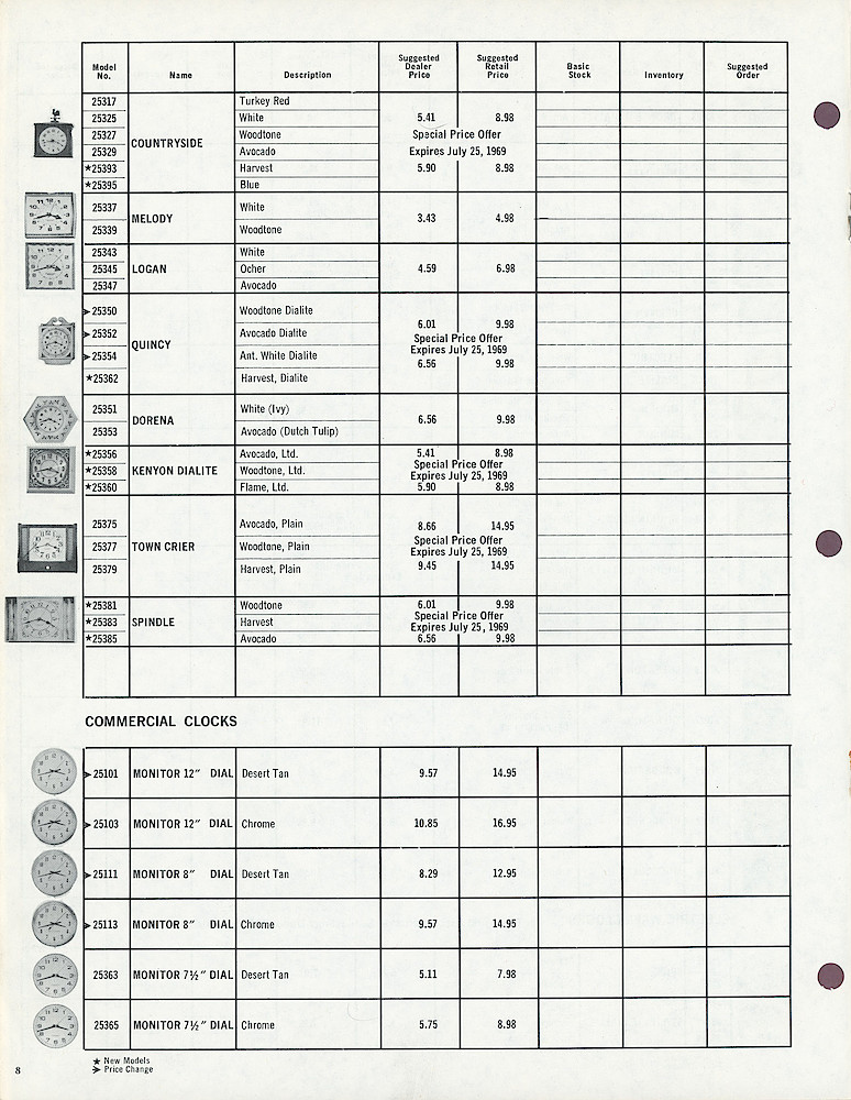 1969 Westclox Price List D-IV-69 > 8