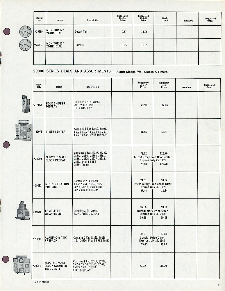 1969 Westclox Price List D-IV-69 > 9