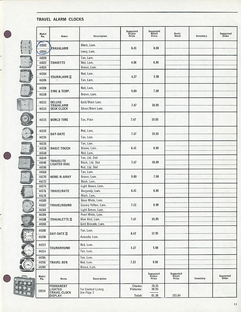 1969 Westclox Price List D-IV-69 > 11