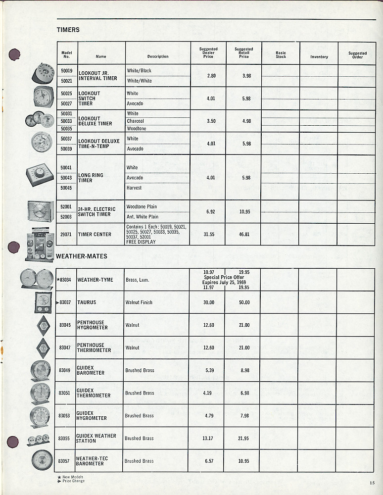 1969 Westclox Price List D-IV-69 > 15