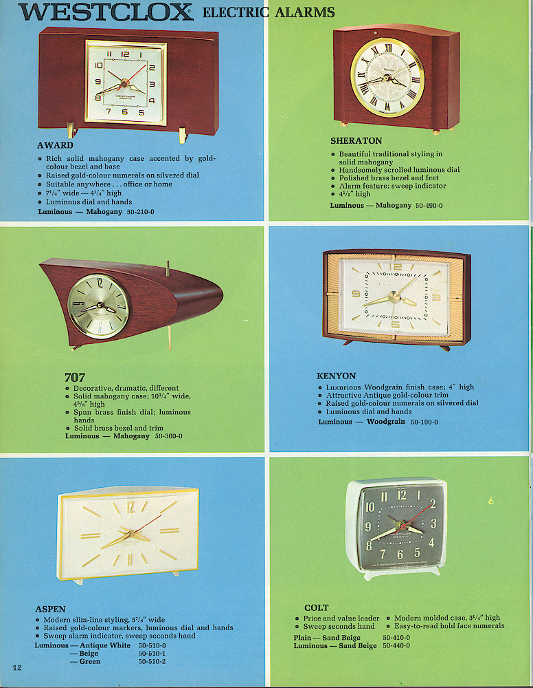 Westclox Canada 1966 Catalog > 12