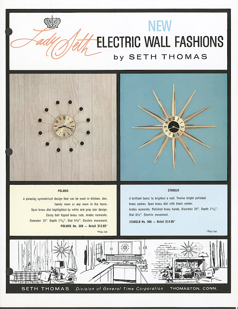 Decorator Wall Clocks and Lady Seth Electric Wall Fashions by Seth Thomas > 1