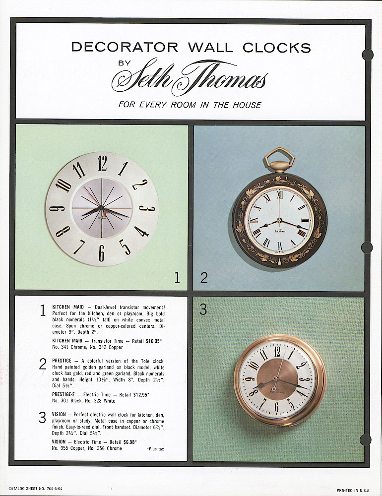 Decorator Wall Clocks and Lady Seth Electric Wall Fashions by Seth Thomas > 2