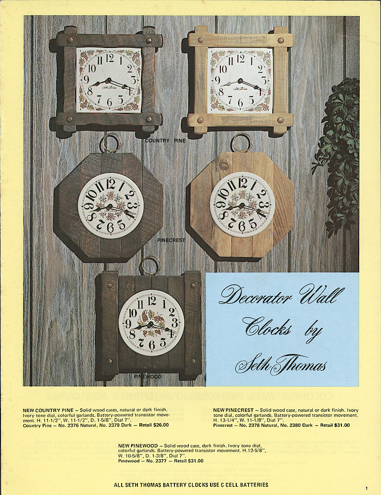 Decorator Wall Clocks by Seth Thomas > 1