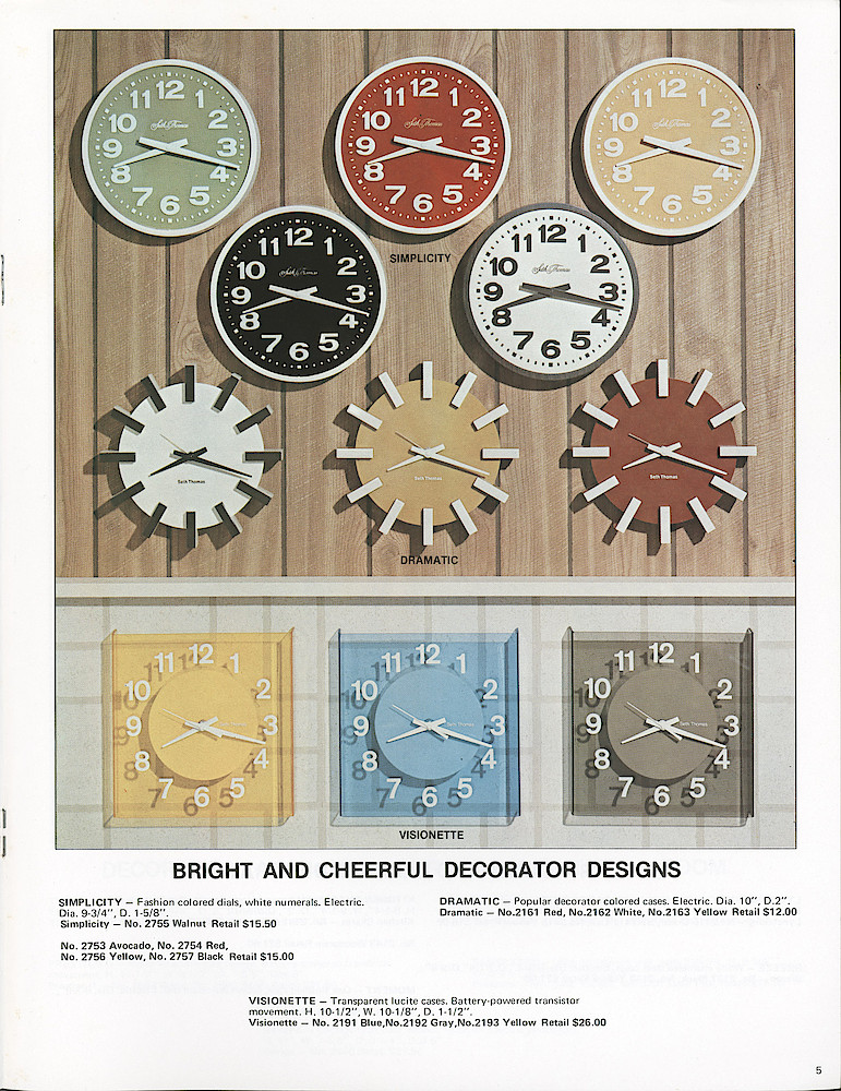 Decorator Wall Clocks by Seth Thomas > 5