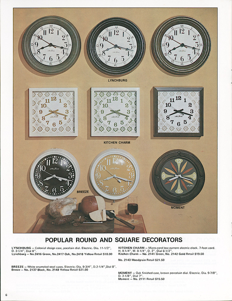 Decorator Wall Clocks by Seth Thomas > 6