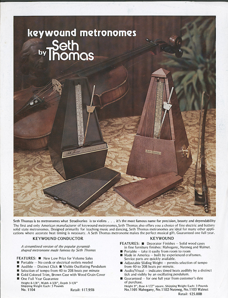 Keywound Metronomes by Seth Thomas > 1