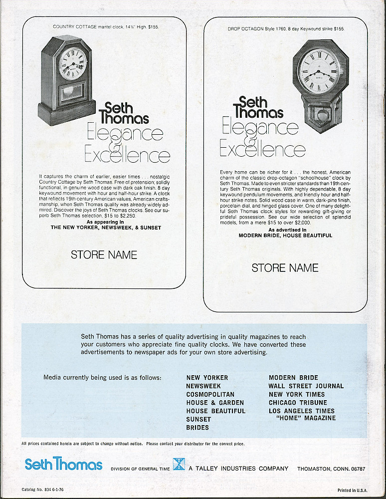 Seth Thomas Fine Clocks Since 1813 > 40