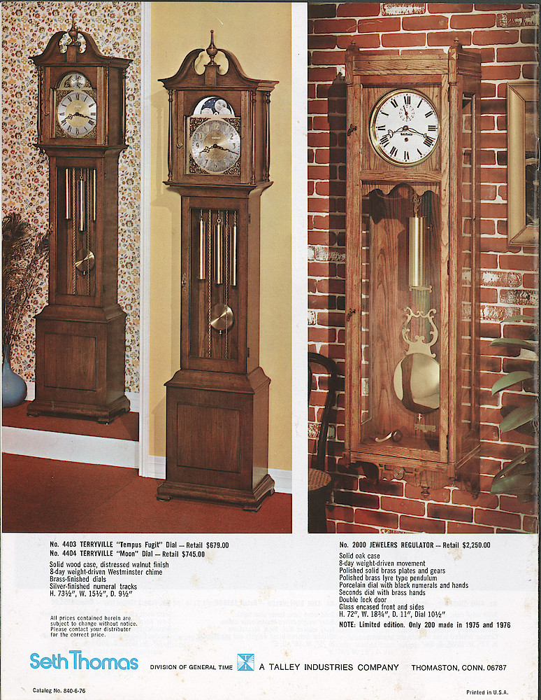 Seth Thomas Heirloom Furniture Collection (Grandfather Clocks) > 8