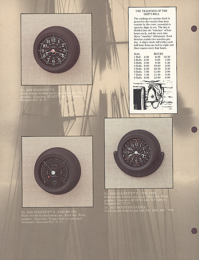 1985 General Time Product Promotion - Seth Thomas > Marine & Music Products > C-85-0101-2