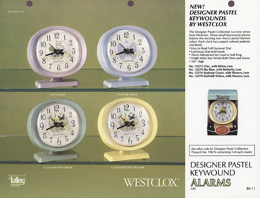 1985 General Time Product Promotion - Westclox > Alarm Clocks > BK-11