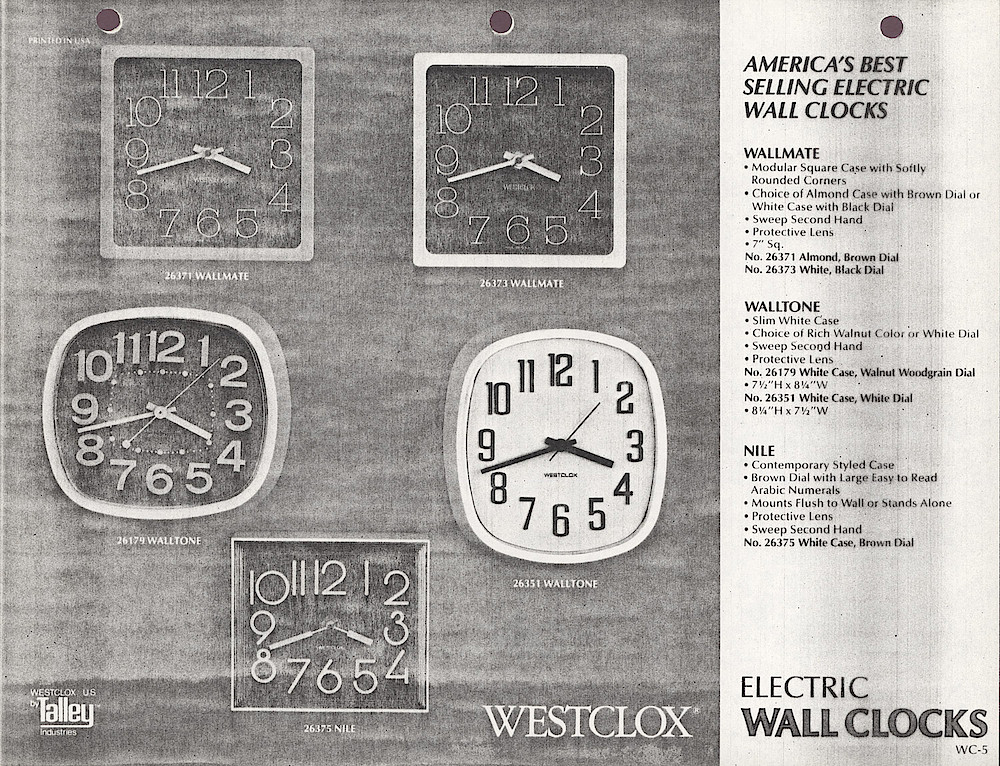 1985 General Time Product Promotion - Westclox > Wall Clocks > WC-5-PC