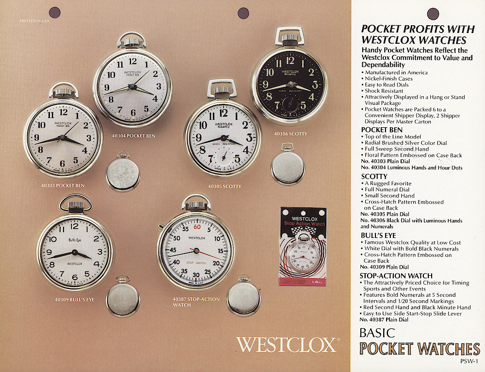 1985 General Time Product Promotion - Westclox > Pocket Watches > PSW-1