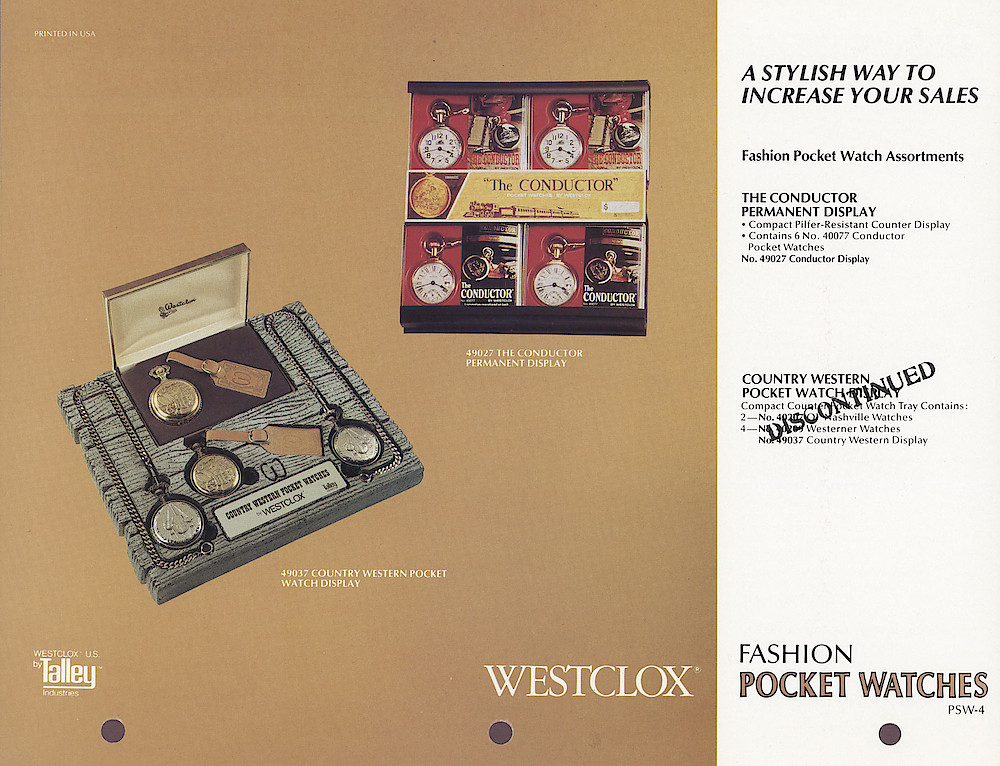 1985 General Time Product Promotion - Westclox > Pocket Watches > PSW-4