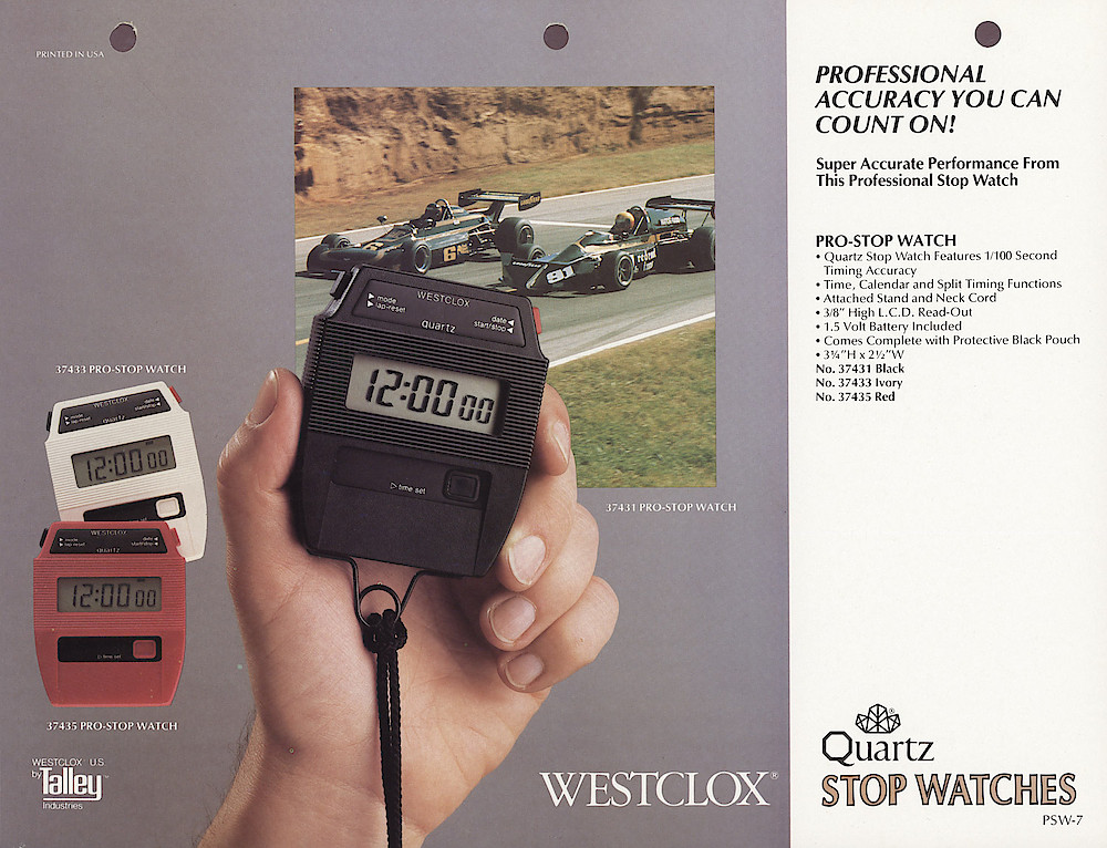 1985 General Time Product Promotion - Westclox > Pocket Watches > PSW-7