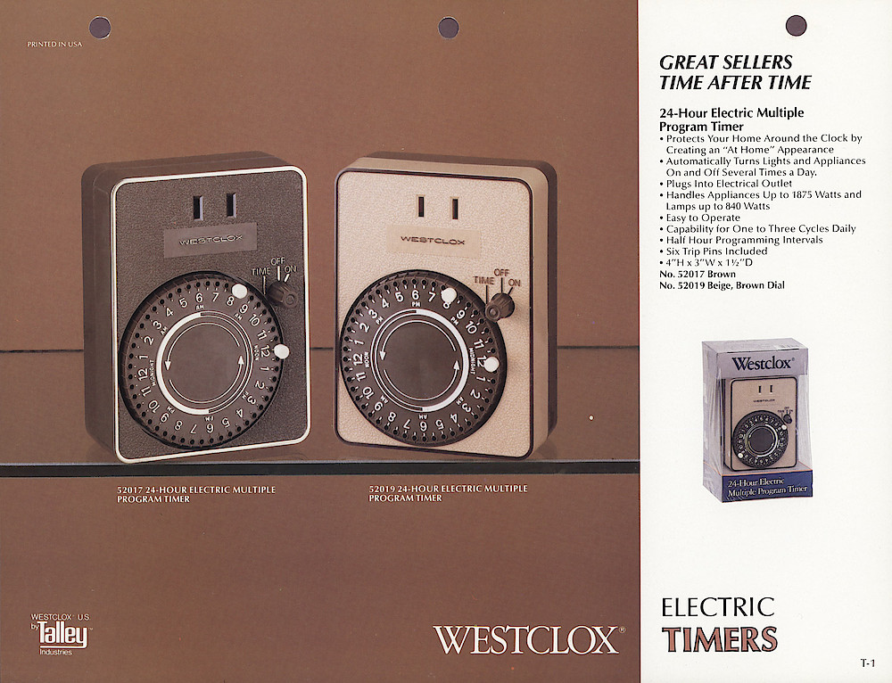 1985 General Time Product Promotion - Westclox > Timers > T-1