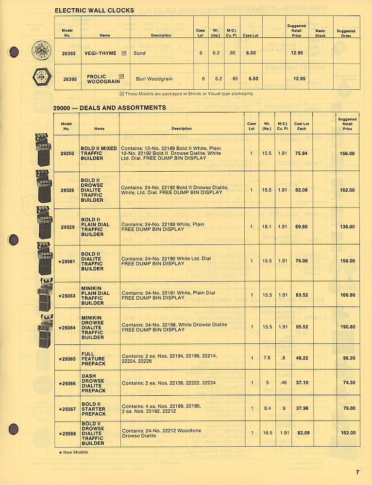 Westclox General Line Numerical Direct Price and Order List > 7