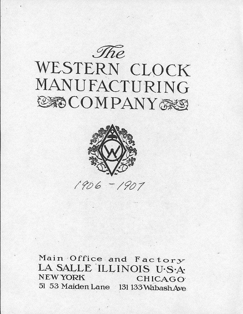 1907 Western Clock Manufacturing Company Catalog - PHOTOCOPY > 1