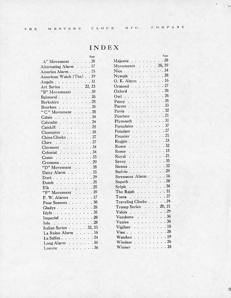 1907 Western Clock Manufacturing Company Catalog - PHOTOCOPY > 40