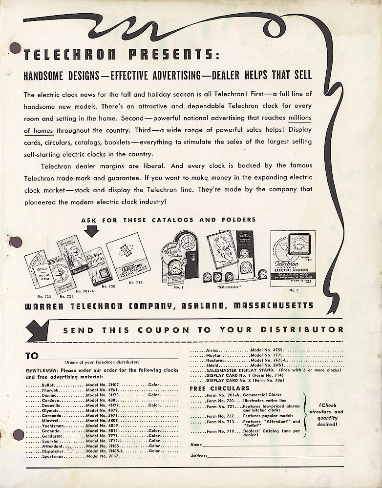 Dealer Brochure, Christmas 1938 Telechron Clocks > 2