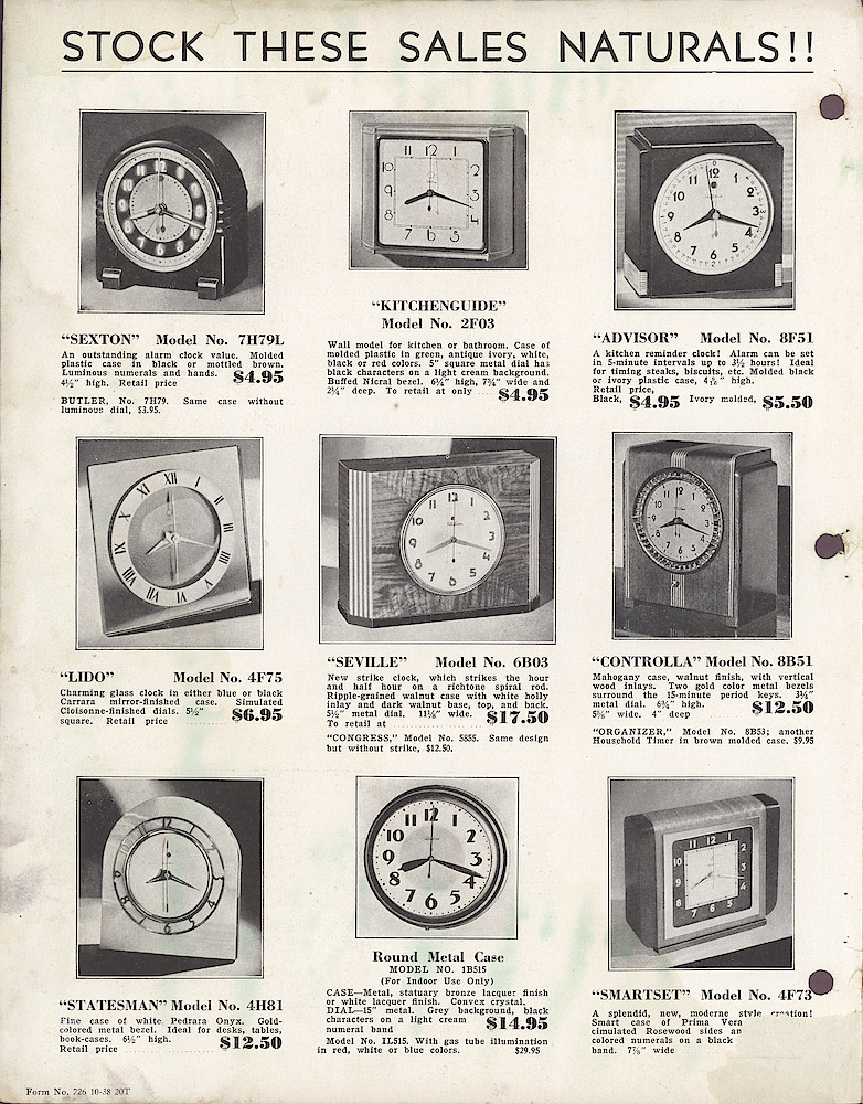 Dealer Brochure, Christmas 1938 Telechron Clocks > 3