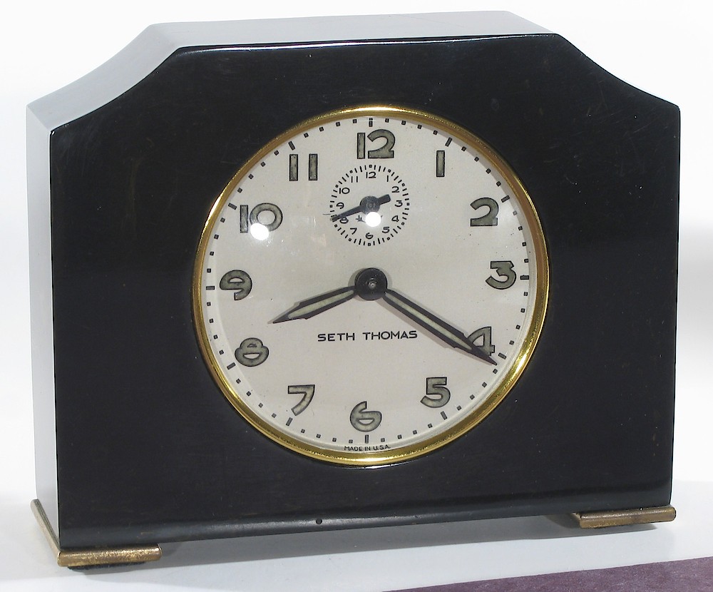 Seth Thomas Black Catalin Alarm Luminous. Seth Thomas Black Catalin Alarm Luminous Clock Example Photo