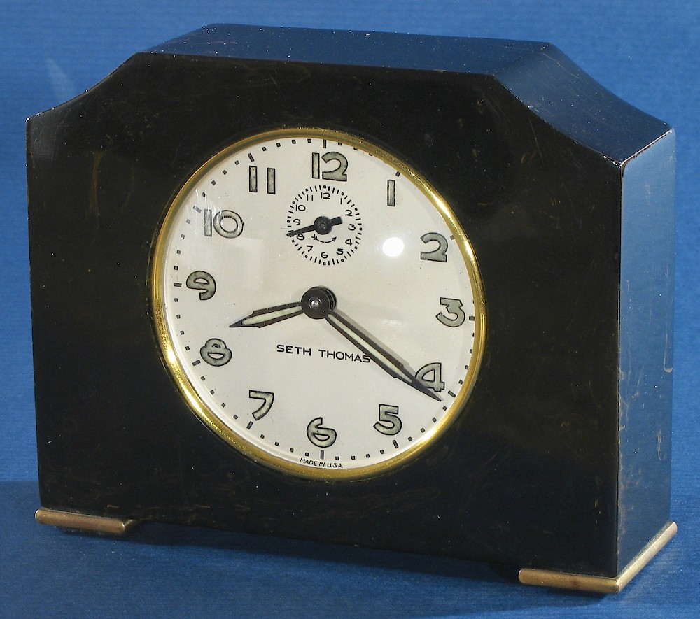 Seth Thomas Black Catalin Alarm Luminous. Seth Thomas Black Catalin Alarm Luminous Clock Example Photo