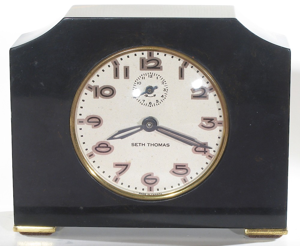 Seth Thomas Black Catalin Alarm Plain. Seth Thomas Black Catalin Alarm Plain Clock Example Photo