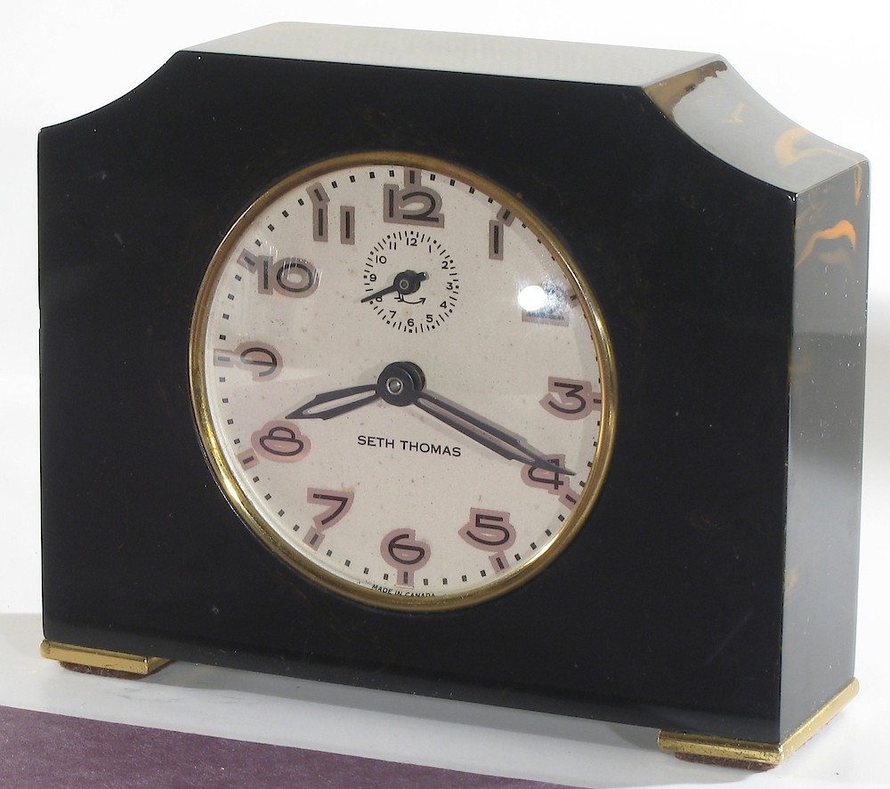 Seth Thomas Black Catalin Alarm Plain. Seth Thomas Black Catalin Alarm Plain Clock Example Photo