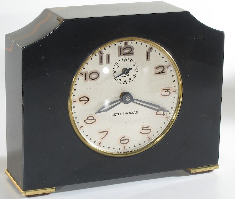 Seth Thomas Black Catalin Alarm Plain. Seth Thomas Black Catalin Alarm Plain Clock Example Photo