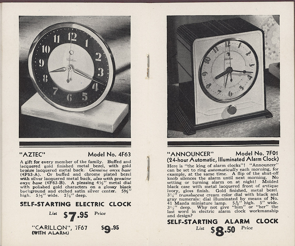 Telechron Spring 1936 Catalog > 16-17