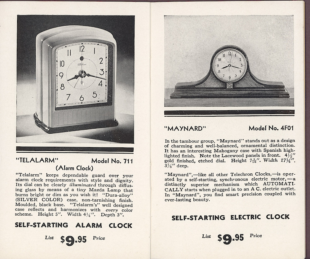 Telechron Spring 1936 Catalog > 22-23