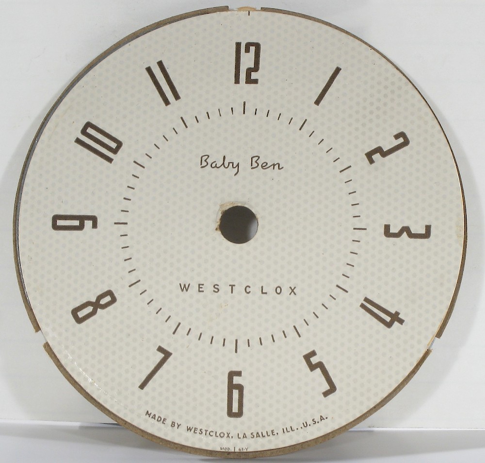 Westclox Baby Ben Style 7 White Plain. Westclox Baby Ben Style 7 White Plain Clock Example Photo