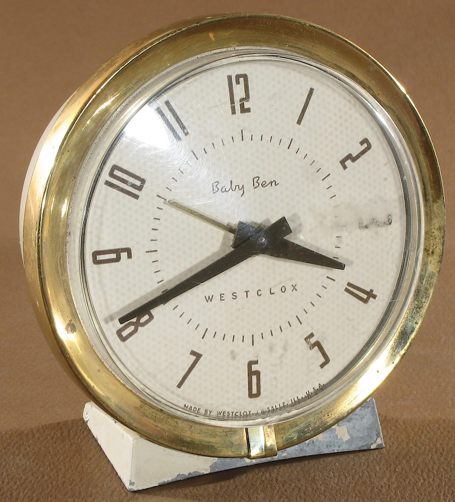 Westclox Baby Ben Style 7 White Plain. Westclox Baby Ben Style 7 White Plain Clock Example Photo