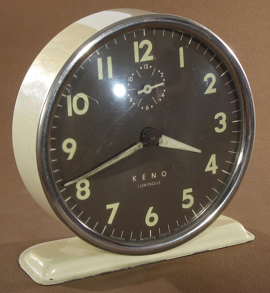 Columbia Time Products Keno Style 5 Ivory Luminous. Columbia Time Products Keno Style 5 Ivory Luminous Clock Example Photo