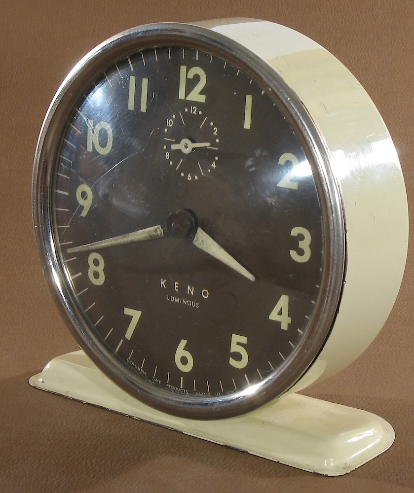 Columbia Time Products Keno Style 5 Ivory Luminous. Columbia Time Products Keno Style 5 Ivory Luminous Clock Example Photo