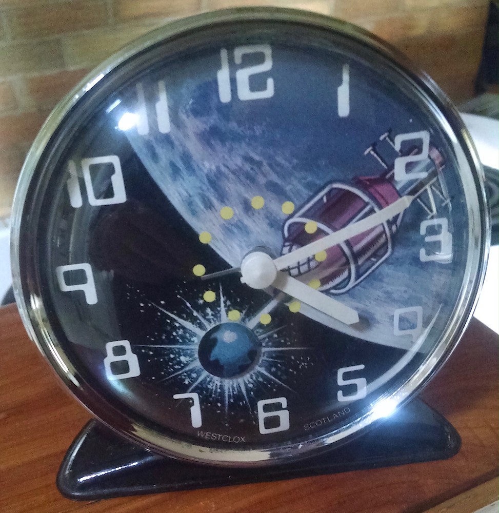 Westclox Scotland Space Dial Black. Westclox Scotland Space Dial Black Clock Example Photo