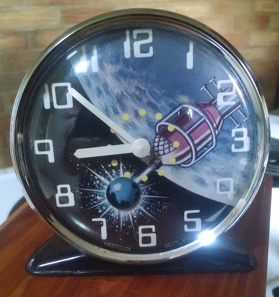 Westclox Scotland Space Dial Black. Westclox Scotland Space Dial Black Clock Example Photo