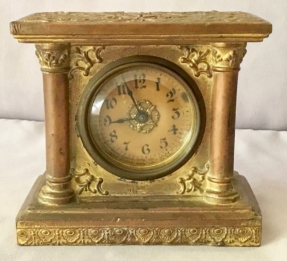 Westclox Colonial Gold Plate. Westclox Colonial Gold Plate Clock Example Photo