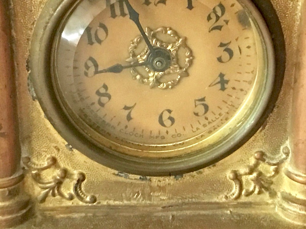 Westclox Colonial Gold Plate. Westclox Colonial Gold Plate Clock Example Photo