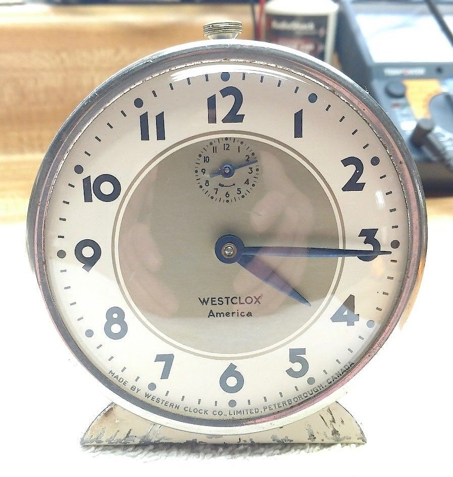 Westclox Canada America Two Tone Dial. Westclox Canada America Two Tone Dial Clock Example Photo