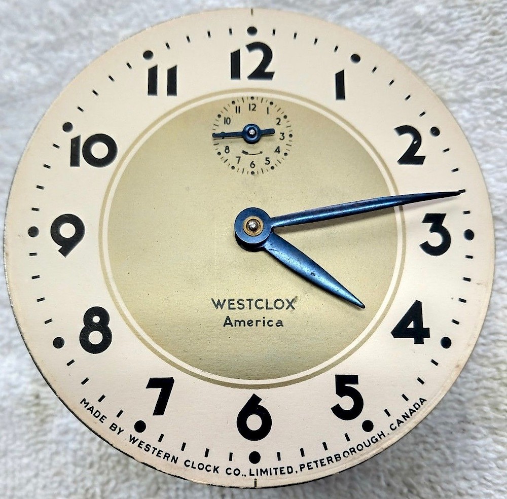 Westclox Canada America Two Tone Dial. Westclox Canada America Two Tone Dial Clock Example Photo