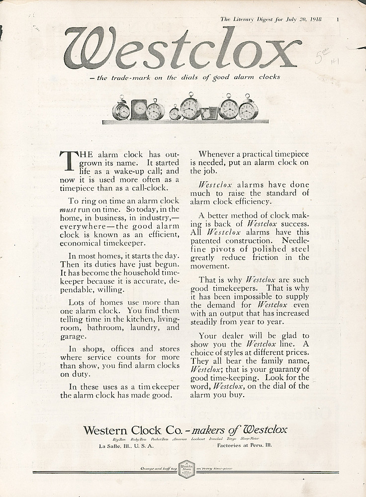 July 20, 1918 Literary Digest, p. 1