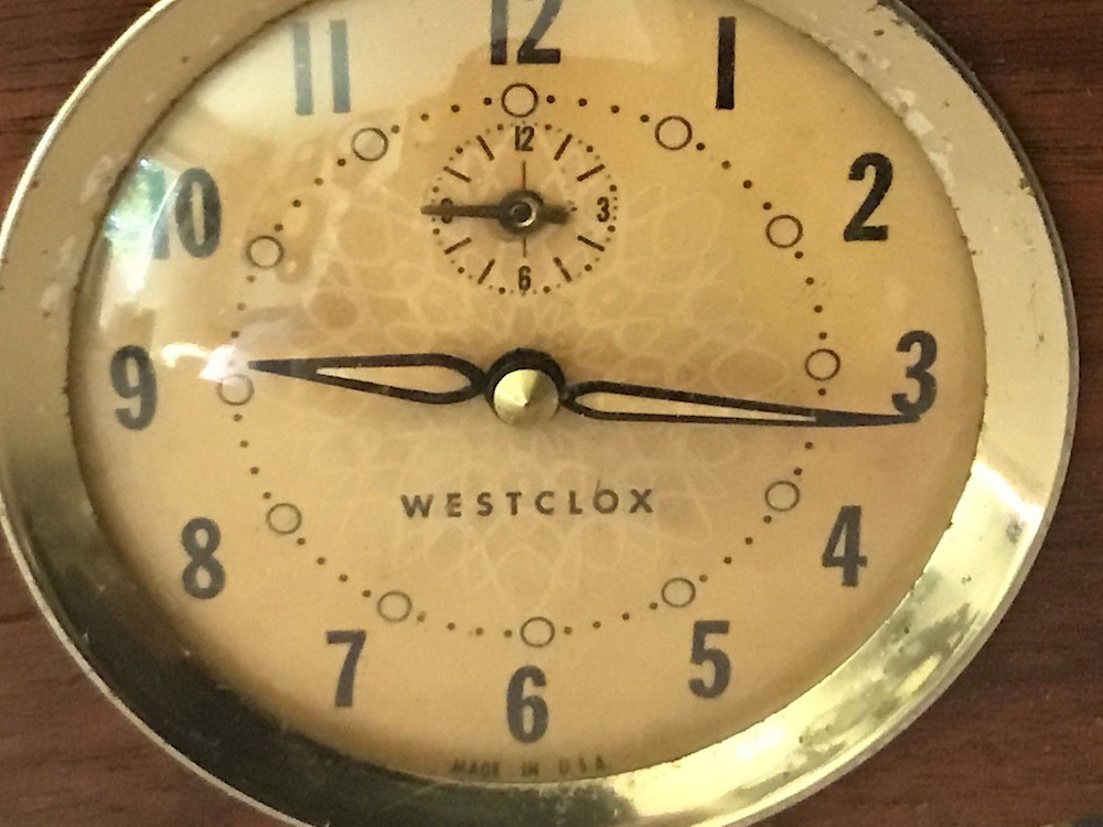 Westclox Penthouse Walnut. Westclox Penthouse Walnut Clock Example Photo