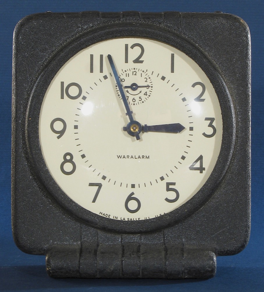 Westclox Waralarm Molded Fiber Case. Westclox Waralarm Molded Fiber Case Clock Example Photo
