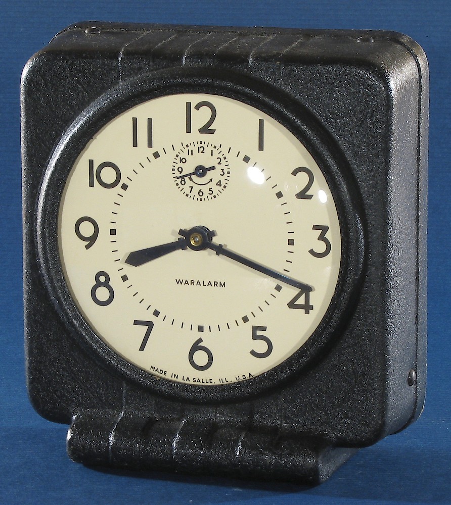 Westclox Waralarm Molded Fiber Case. Westclox Waralarm Molded Fiber Case Clock Example Photo