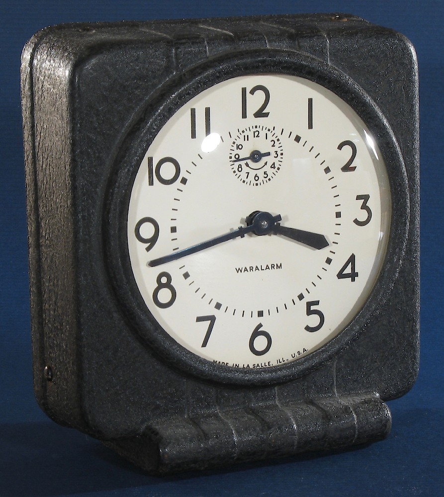 Westclox Waralarm Molded Fiber Case. Westclox Waralarm Molded Fiber Case Clock Example Photo